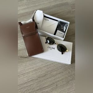 Celine Triomphe Gold Metal Sunglasses